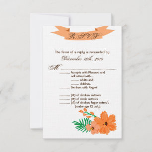 Tarjeta 3.5x5 R.S.V.P Primavera Hibiscus Flower Ha