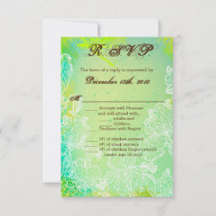 Tarjeta 3.5x5 R.S.V.P Primavera Hibiscus Flower Ha