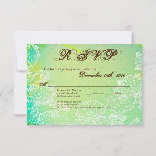 Tarjeta 3.5x5 R.S.V.P Primavera Hibiscus Flower Ha (Anverso)