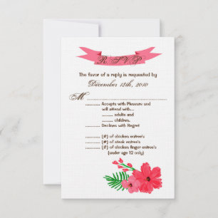 Tarjeta 3.5x5 R.S.V.P Primavera Hibiscus Flower Ha