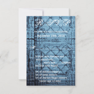 Tarjeta 3.5x5 R.S.V.P Recuento de Techo Rústico de