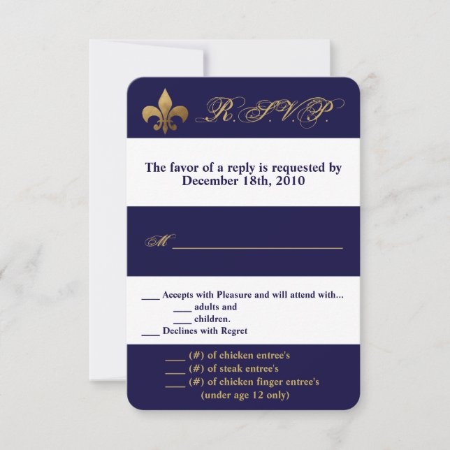 Tarjeta 3.5x5 R.S.V.P. Serie moderna Navy Cont. bl (Anverso)