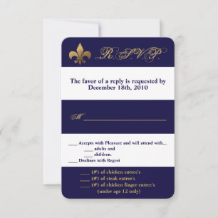 Tarjeta 3.5x5 R.S.V.P. Serie moderna Navy Cont. bl