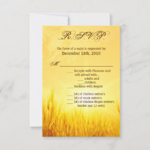 Tarjeta 3.5x5 R.S.V.P Sunrise Trigo Country Rustic