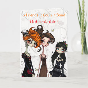 Tarjeta 3 amigos tres almas 1 cumpleaños de amistad con bo