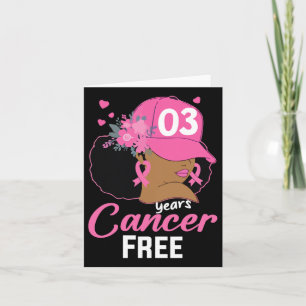 Tarjeta 3 años de sobreviviente libre de cáncer de mama Cá