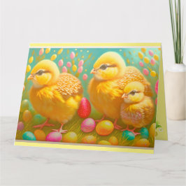 Tarjeta 3 Colección De Gallinas Y Huevos De Pascua