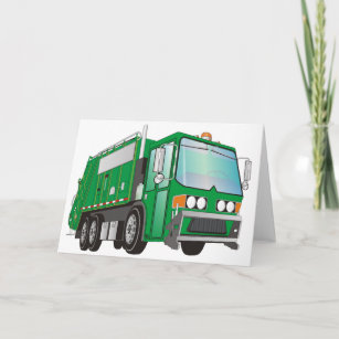 Tarjeta 3.d Camión basura verde