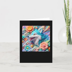 Tarjeta 3.d Pegatina Wolf