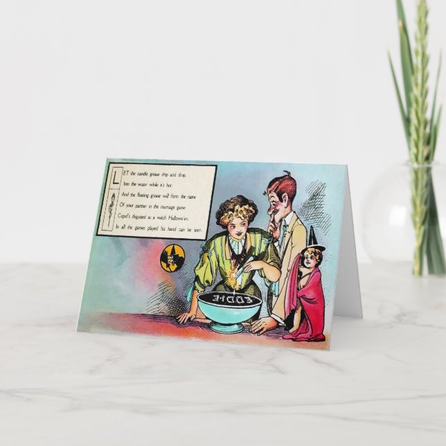 Tarjeta 3 de poema victoriano de Halloween (Anverso)