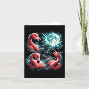 Tarjeta 3 Flamingo Luna Flamingo Aullador Cabeza Divertida