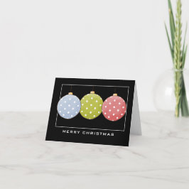 Tarjeta 3 Polka Dot Ornaments Merry Christmas Card