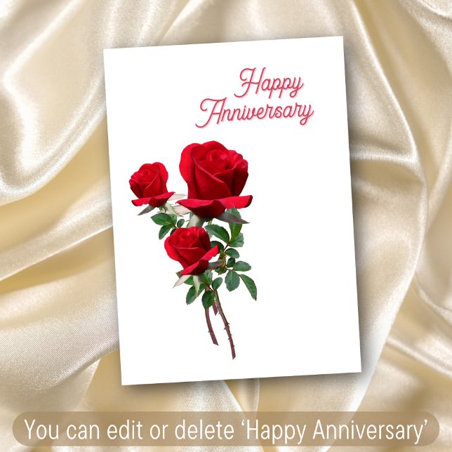 Tarjeta 3 Rosa Amo Romántico Feliz Aniversario Todo Propós (Subido por el creador)