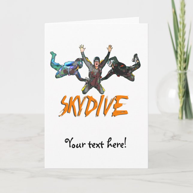 Tarjeta 3 Skydivers - Naranja (Anverso)