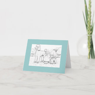 Tarjeta 3 variedades de caniches Notecard