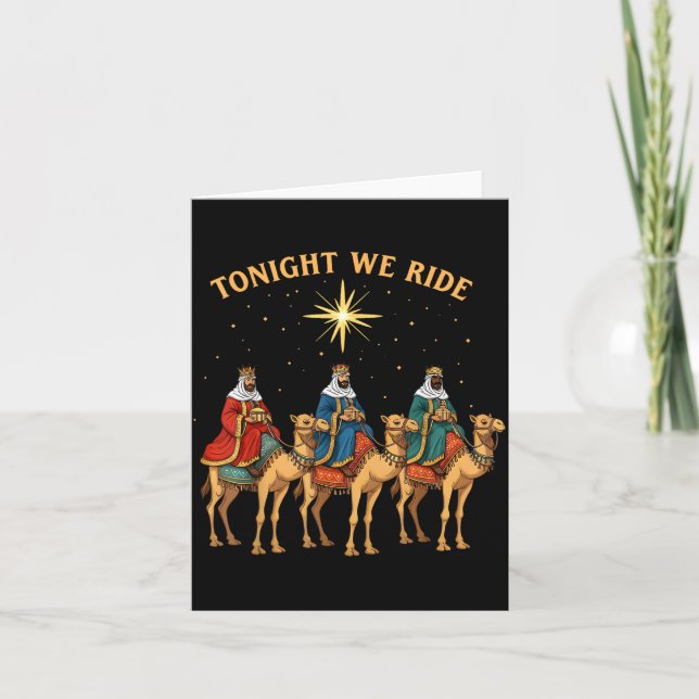 Tarjeta 3 Wise Men Tonight We Ride Christmas  (Anverso)