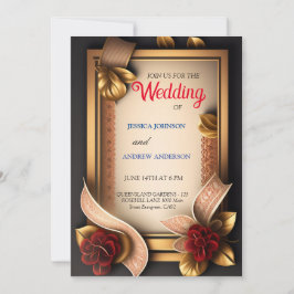 tarjeta 3d de flor elegante