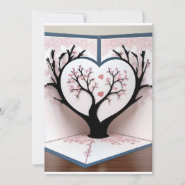 Tarjeta 3D de un árbol floreciente