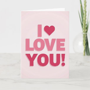 Tarjeta 3D Pink I Love You