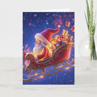 Tarjeta 3D Santa Claus Christmas Greeting Card – Festive H