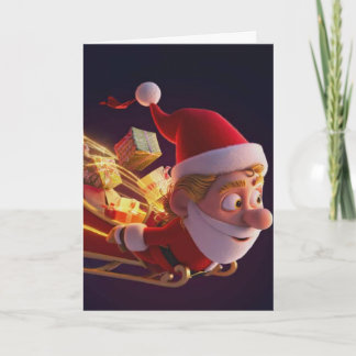 Tarjeta 3D Santa Claus Christmas Greeting Card – Festive H