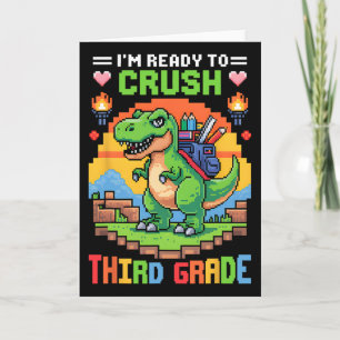 Tarjeta 3er Estoy listo para aplastar a dinosaurios de ter