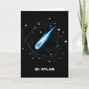 Tarjeta 3i Atlas Cometa Interestelar 2025 Astronomía Espac
