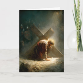 Tarjeta 3ra Estación del Vía Crucis - Jesús cae por primer