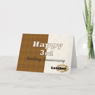 Tarjeta 3ro aniversario de boda feliz
