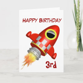 Tarjeta 3ro tema de Rocket del feliz cumpleaños