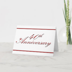 Tarjeta 40º Aniversario (aniversario de bodas)
