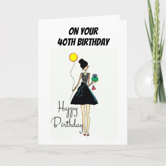 TARJETA ***40º** CUMPLEAÑOS DESEA HERMOSO (Anverso)