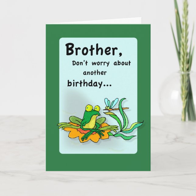 Tarjeta 4086 Hermano Cumpleaños, Humor de rana (Anverso)