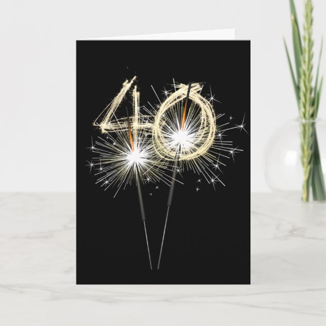 Tarjeta 40.ª estafadora de cumpleaños en negro (Anverso)