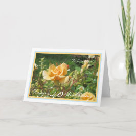 Tarjeta 40.ª Rosa de cumpleaños Denise Elegant Marco Dorad