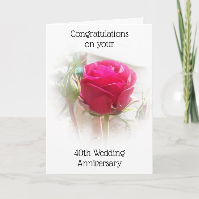 Tarjeta 40.º Aniversario Boda (Anverso)