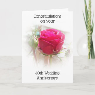 Tarjeta 40.º Aniversario Boda