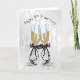 Tarjeta 40.º Aniversario Boda Tostada de Champagne