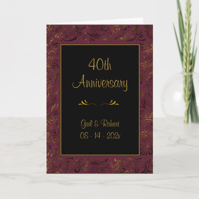 Tarjeta 40.º aniversario del oro de Borgoña (Anverso)