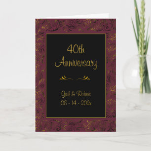 Tarjeta 40.º aniversario del oro de Borgoña