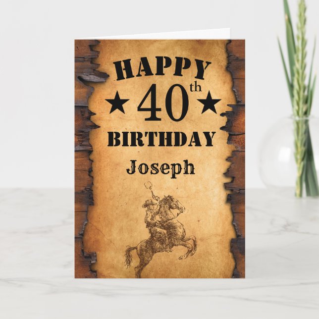 Tarjeta 40.º Caballo de Vaquero Occidental, Rústico País d (Anverso)