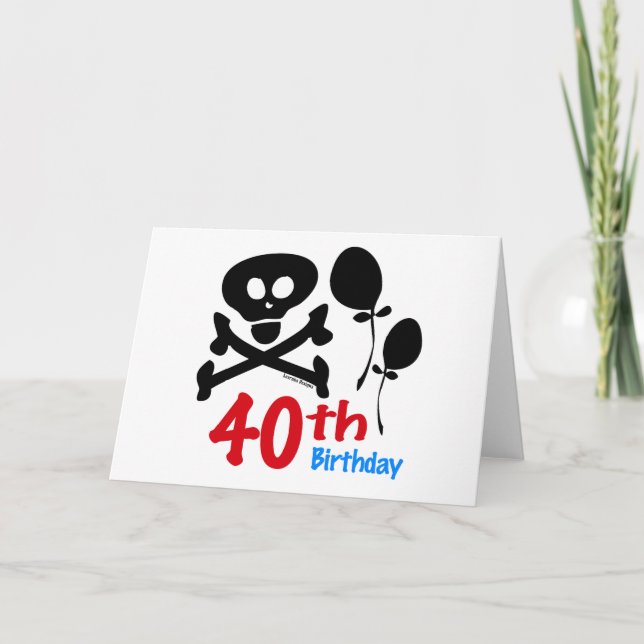 Tarjeta 40.º Cráneo de Cumpleaños (Anverso)