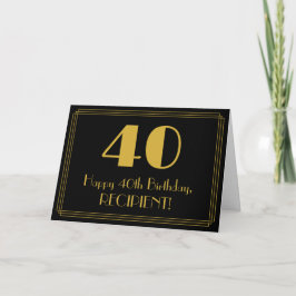 Tarjeta 40.º cumpleaños: Aspecto inspirado en el Art Deco 