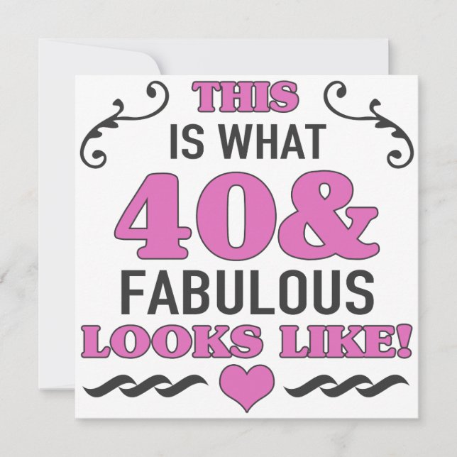 Tarjeta 40.º cumpleaños fabuloso (Anverso)