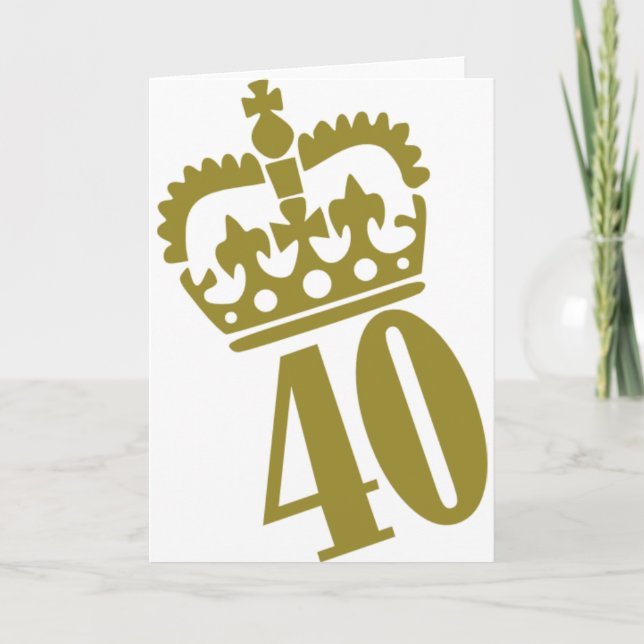 Tarjeta 40.º Cumpleaños - Número - Cuarenta (Anverso)