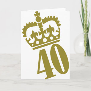 Tarjeta 40.º Cumpleaños - Número - Cuarenta