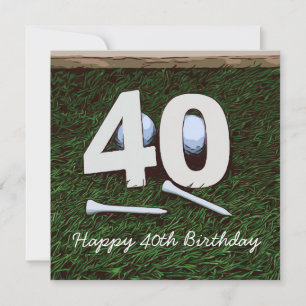 Tarjeta 40.º cumpleaños para el golfista con el número cua