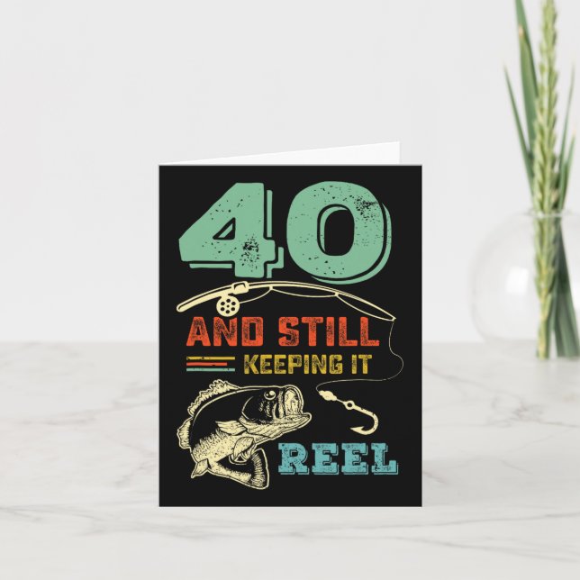 Tarjeta 40.º cumpleaños pescando 40 hombres pescadores Pu (Anverso)