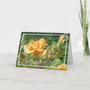 Tarjeta 40.º cumpleaños Raza Amarilla Denise marco azul mo