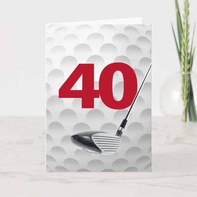 Tarjeta 40.º diseño de la pelota de golf de cumpleaños (Anverso)